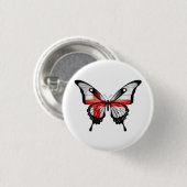 England Frack Butterfly Flag Aufkleber Button (Vorne & Hinten)