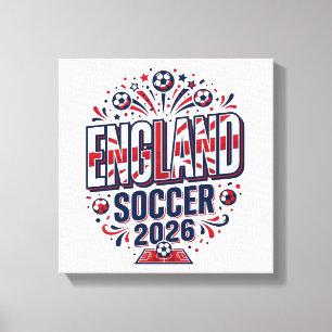 England Fußball 2026 Fußball Fett Land Typografie Leinwanddruck