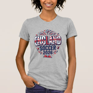 England Fußball 2026 Fußball Fett Land Typografie T-Shirt