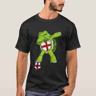 England Fußball Dabbing Schildkröte Englische Flag T-Shirt