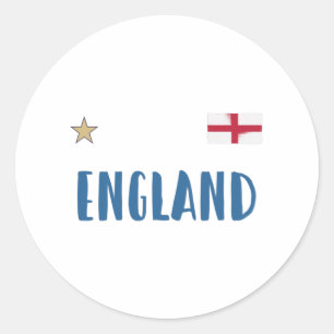 England Fußball Fan Shirt Englische Flagge Runder Aufkleber