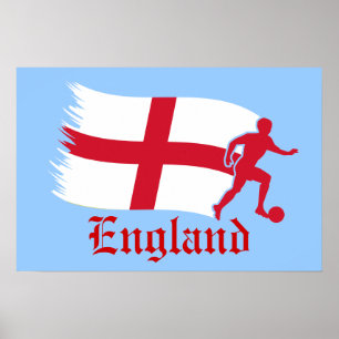 England-Fußball-Flagge Poster