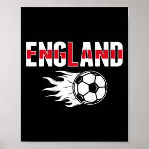 England Fußballfans Trikot - Englische Flagge Fußl Poster