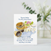 England Garden Verse mit Aquarellmalerei Postkarte (Stehend Vorderseite)