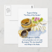 England Garden Verse mit Aquarellmalerei Postkarte (Vorne/Hinten)