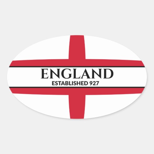 England gegründet 927 St George Flag Ovaler Aufkleber (Vorderseite)