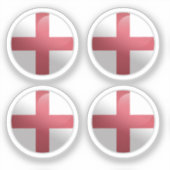 England Glossy Circle Flag Aufkleber (Vorderseite)