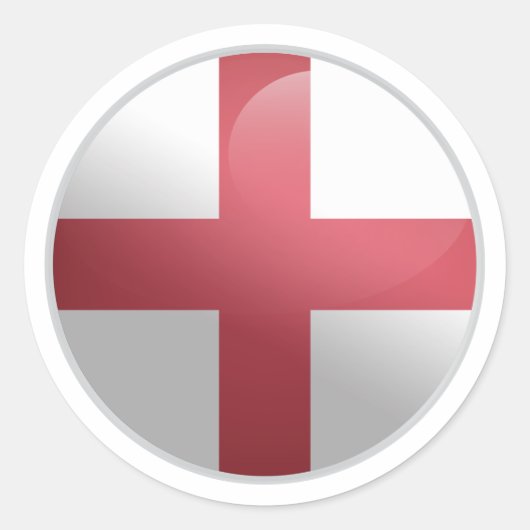 England Glossy Circle Flag Runder Aufkleber (Vorderseite)