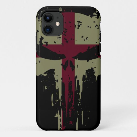 England Grunge Schädel Case-Mate iPhone Case (Rückseite)