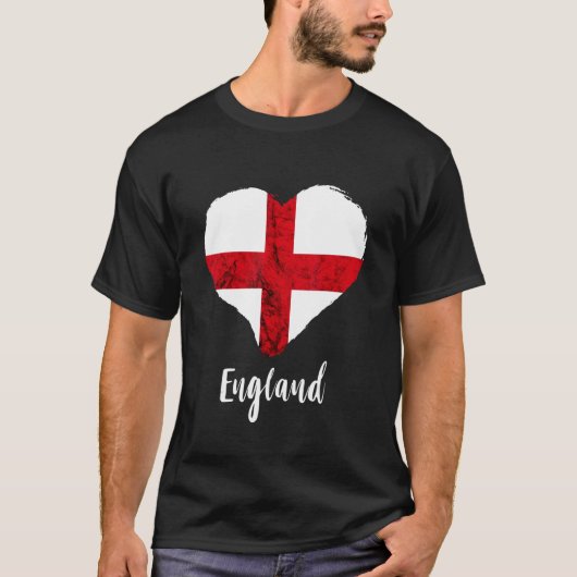 England Heart St George's Cross England Flag Engli T-Shirt (Vorderseite)