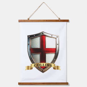 England Heritage Schild für Collins Wandteppich Mit Holzrahmen