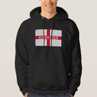 England im weißen Text auf Flagge Hoodie