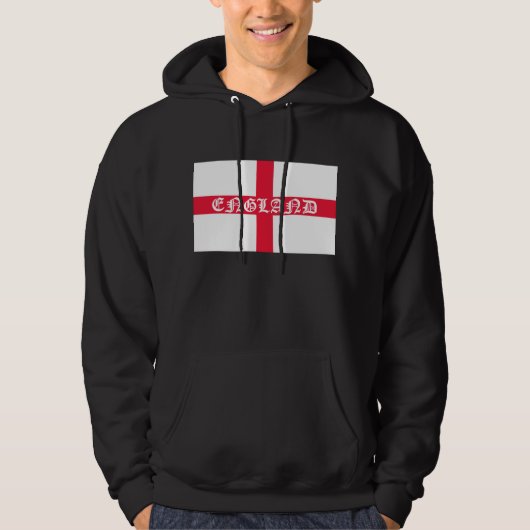 England im weißen Text auf Flagge Hoodie (Vorderseite)