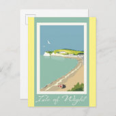 England Isle of Wight Vintage Travel Poster Postkarte (Vorne/Hinten)