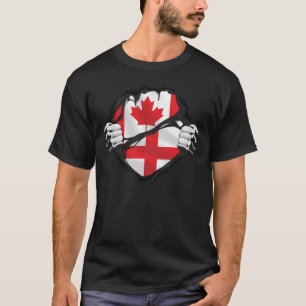England Kanadische Handgepanzerte Roots-Flagge T-Shirt