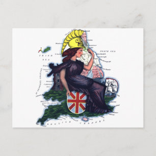 England Karikaturkarte Postkarte