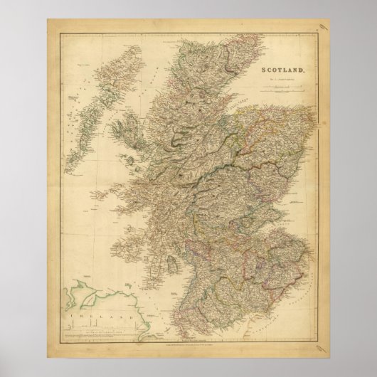 England Karte Poster (Vorne)