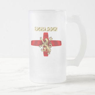 England-Konturlogo und Löwefußballgeschenke Mattglas Bierglas