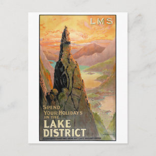 England Lake District Vintage Reiseposter Postkarte