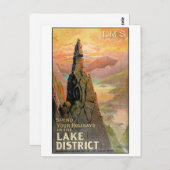 England Lake District Vintage Travel Poster Postkarte (Vorne/Hinten)