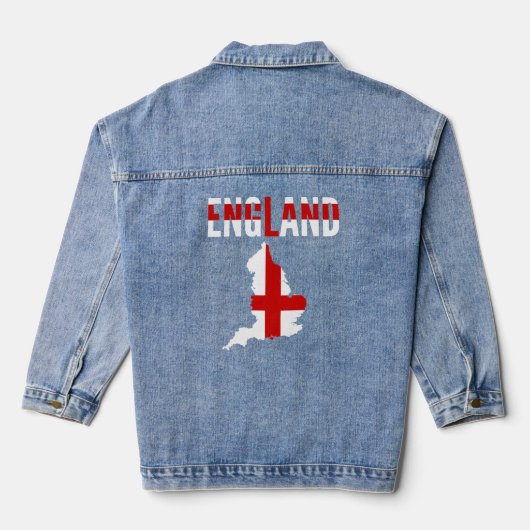 England Länderkarte Jeansjacke (Rückseite)
