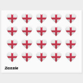 England Liebe Flaggenstempel Herz-Aufkleber (Blatt)