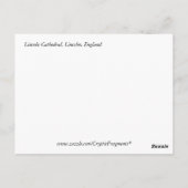 England Lincoln Cathedral Travel Postkarte (Rückseite)