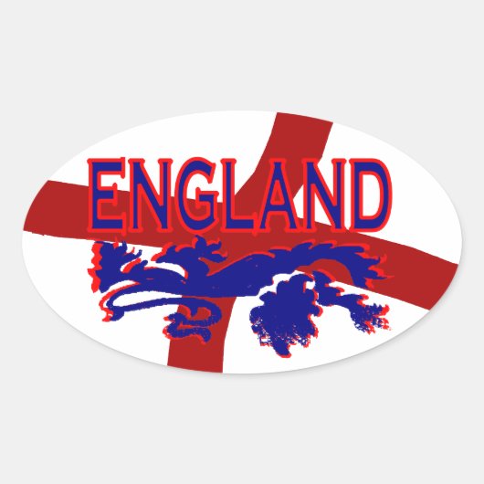 England Lion Roar St George Oval Aufkleber (Vorderseite)