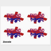 England Lion Roar St George Oval Aufkleber (Blatt)
