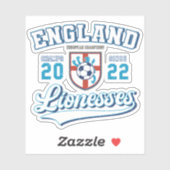 England Lionesses Champions 2022 College Style Aufkleber (Blatt)