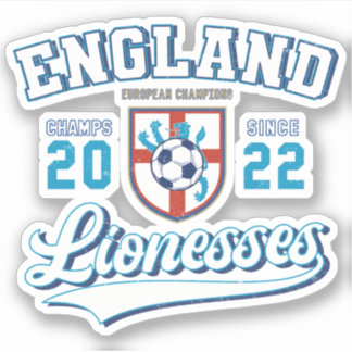 England Lionesses Champions 2022 College Style Aufkleber