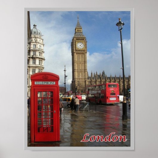England - London - Big Ben - Doppeldecke - Poster (Vorne)
