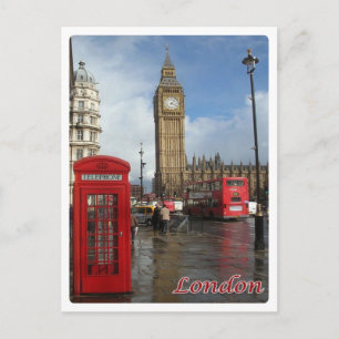 England - London - Big Ben - Doppeldecke - Postkarte