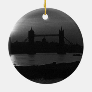 England London Sonnenuntergang Tower Bridge 1970 Keramik Ornament