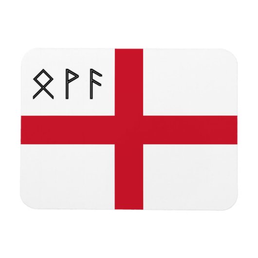 England Magnet - Flagge mit angelsächsischen Runen (Horizontal)