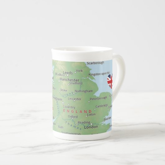 "England Map" Knochen China Cup Porzellantasse (Vorderseite Rechts)