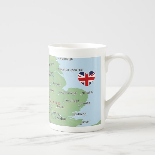 "England Map" Knochen China Cup Porzellantasse (Rechts)