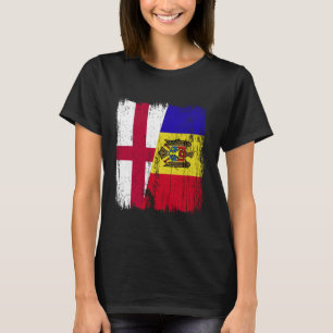 England Moldawien Halbflagge Englisch Moldawisches T-Shirt
