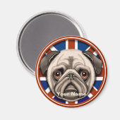 England Mops Magnet (Vorderseite/Rückseite)