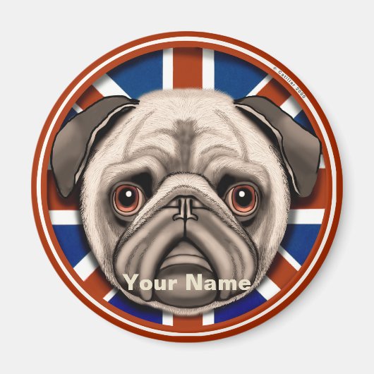 England Mops-Magnet Magnet (Vorne)
