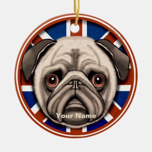 England Mops Ornamente (Vorne)