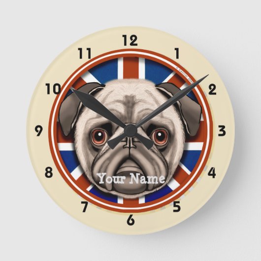 England Mops Uhr (Vorderseite)