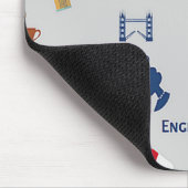 England-Muster auf grau Mousepad (Ecke)