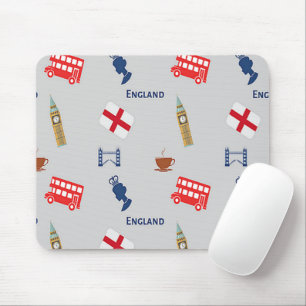 England-Muster auf grau Mousepad