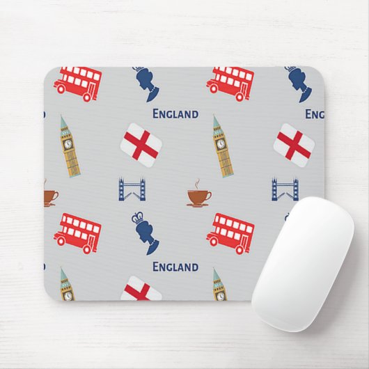 England-Muster auf grau Mousepad (Mit Mouse)