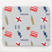 England-Muster auf grau Mousepad (Vorne)