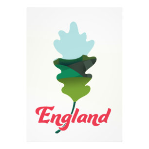 England Oak Leaf Reiseplakat Fotodruck