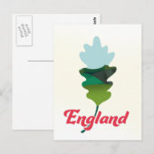 England Oak Leaf Reiseplakat Postkarte (Vorne/Hinten)