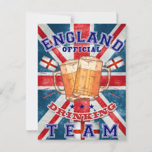 England Offiziell Drinking Team. Schönes Bier Postkarte