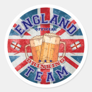 England Offiziell Drinking Team. Schönes Bier Runder Aufkleber